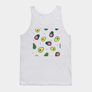 Hand drawn cute avocados with pink hearts Tank Top